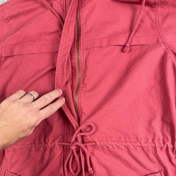 Old Navy Parka Jacket Full Zip Womens Large Pink Pockets Hooded Chore - Picture 4 of 10